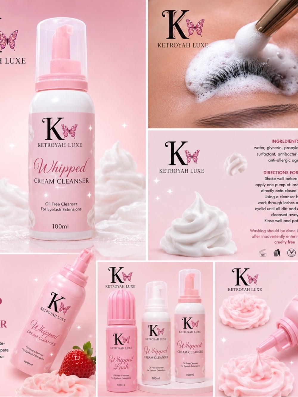 Whipped Cream Cleanser — Pink Oil-Free Lash Cleanser